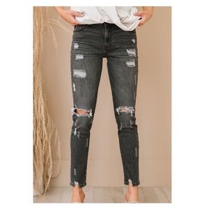 Kancan Maggie Full Size Mid-Rise Distressed Skinny Jeans
